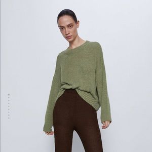 NWT Zara green knit sweater M